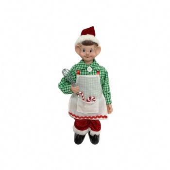 Christmas elf figure on chef clothes baker elf 30cm