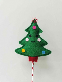 christmas fabric stakes and picks decorations--gnomes, stars, gingerbread man, christmas tree, hats