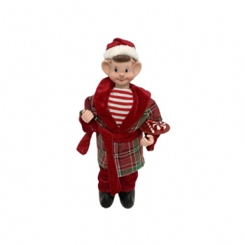Christmas elf figure on pijamas clothes elf 30cm